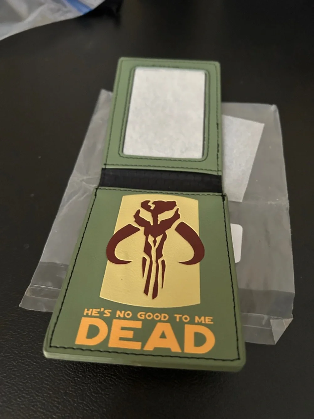 Star Wars Red Card & ID Holder with Brass Bounty Hunter Badge